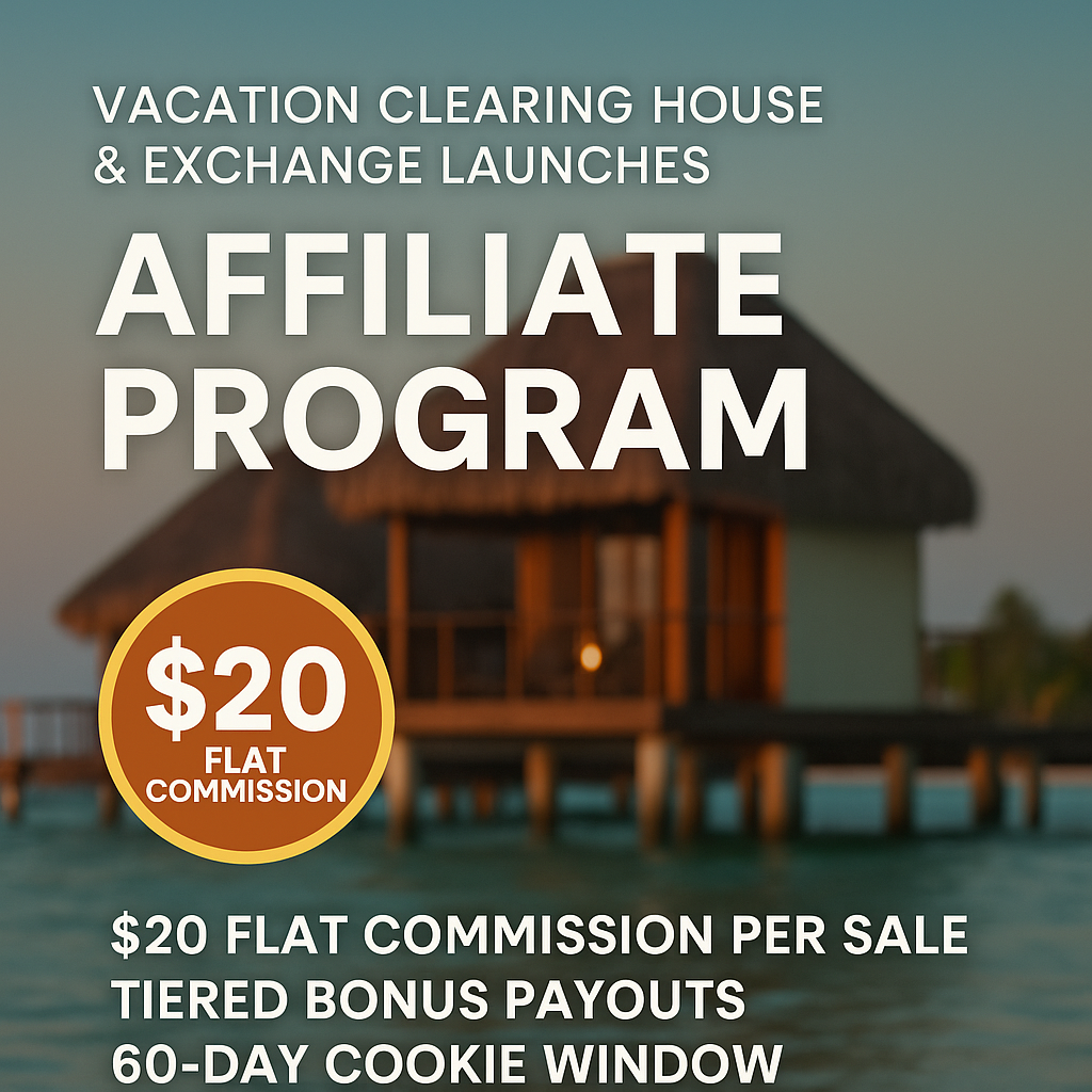 Vacation Clearing House & Exchange Launches Affiliate Program with $20 Flat Commission and Tiered Bonus Payouts